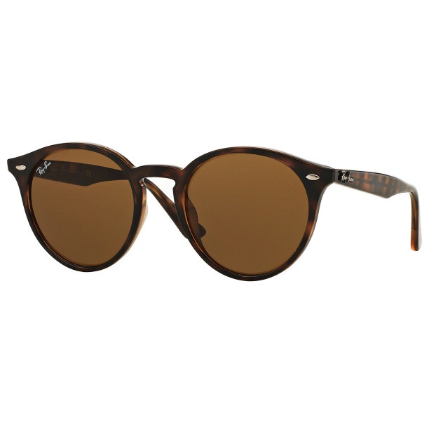 Ray-Ban Sunglass Round Asian Fit RB 2180F 710/73 49 Havana w/ Dark Brown