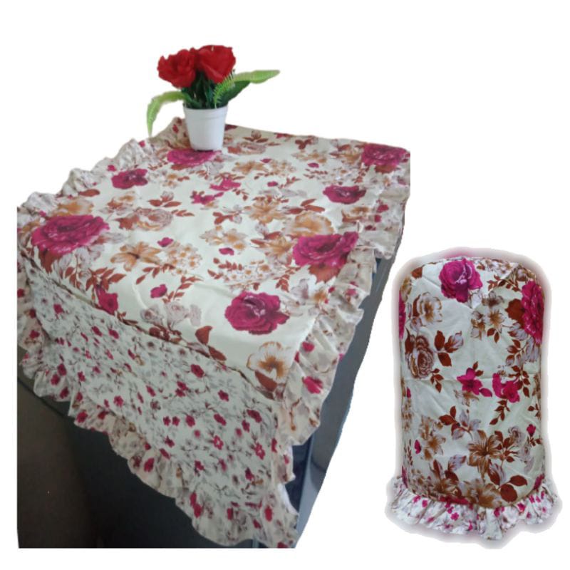 PROMO DISKON ....!!! SARUNG KULKAS DAN SARUNG GALO N SATU SET MOTIF SHABY CREAM