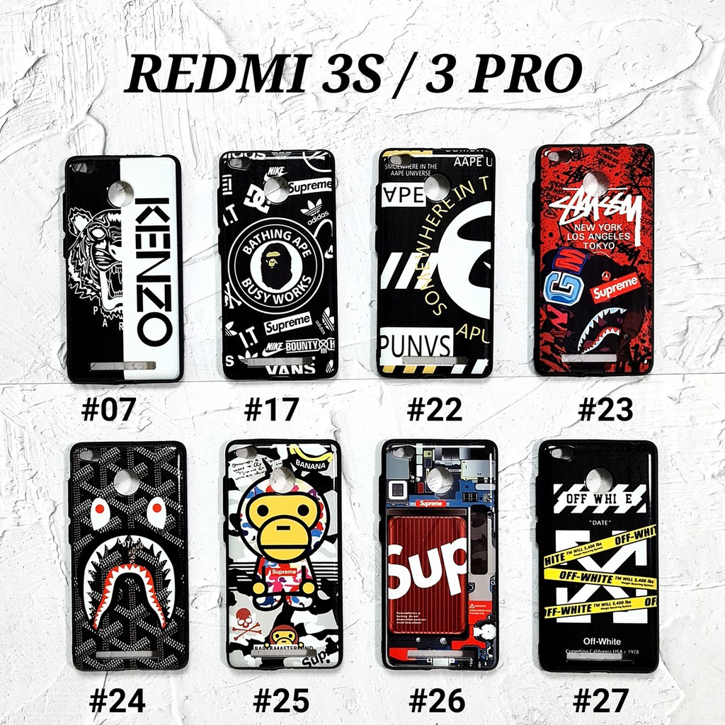 XIAOMI REDMI 3 PRO 3S 4A 4X 5 PLUS 5A 6A 7 7A 8 8A PRO 9 GO | MAN GLOSS Soft Hard Case Bape Stussy