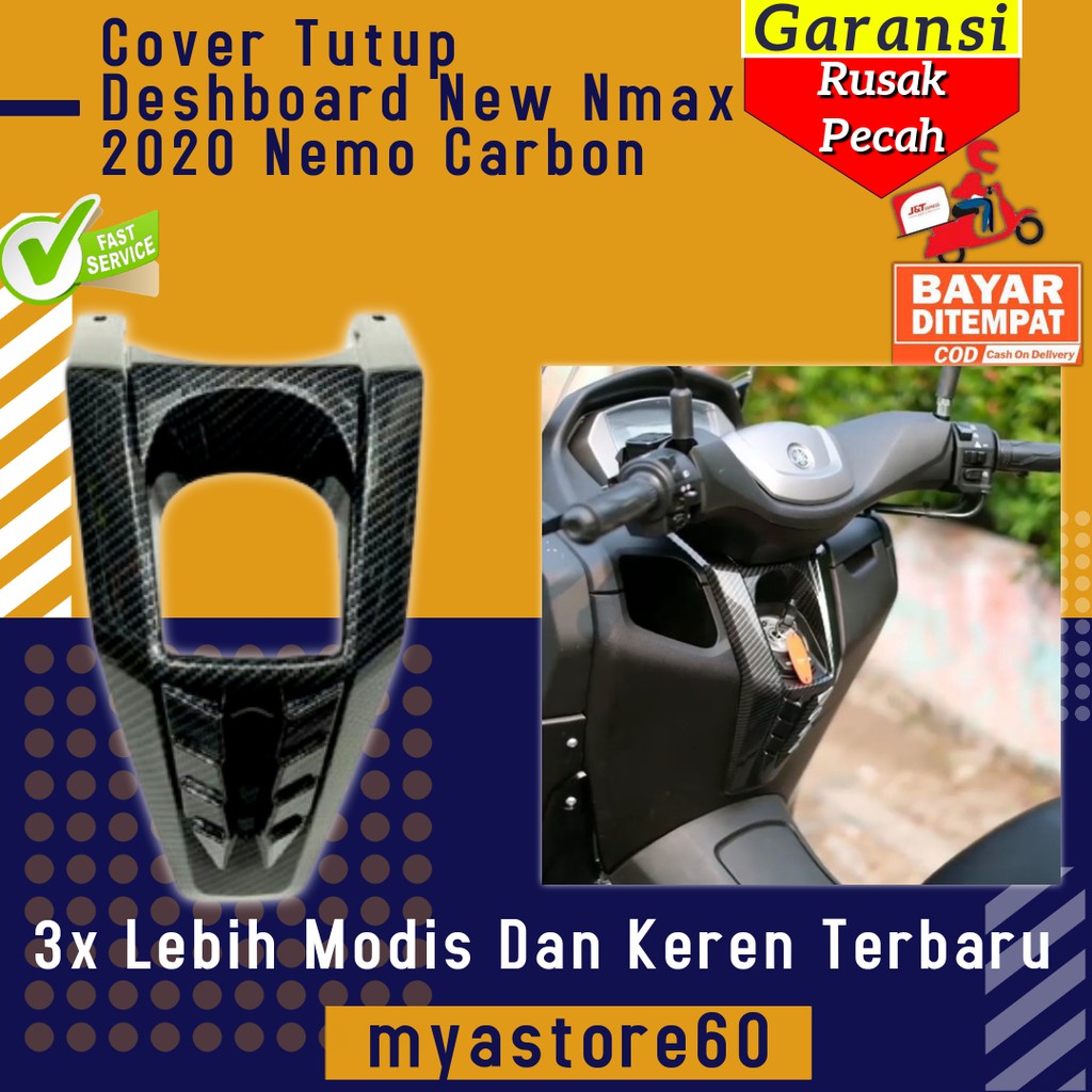 Cover Aksesoris Variasi  New Nmax 2020 Nemo Carbon Tutup Body Tengah Deshboard Yamaha New Nmax 2020