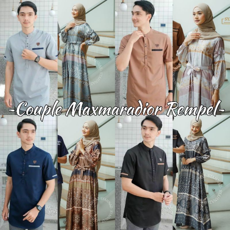 Set Couple Maxmara Rempel Raya M/L/XL/XXL Couple Dress Koko Kurta Premium Raya