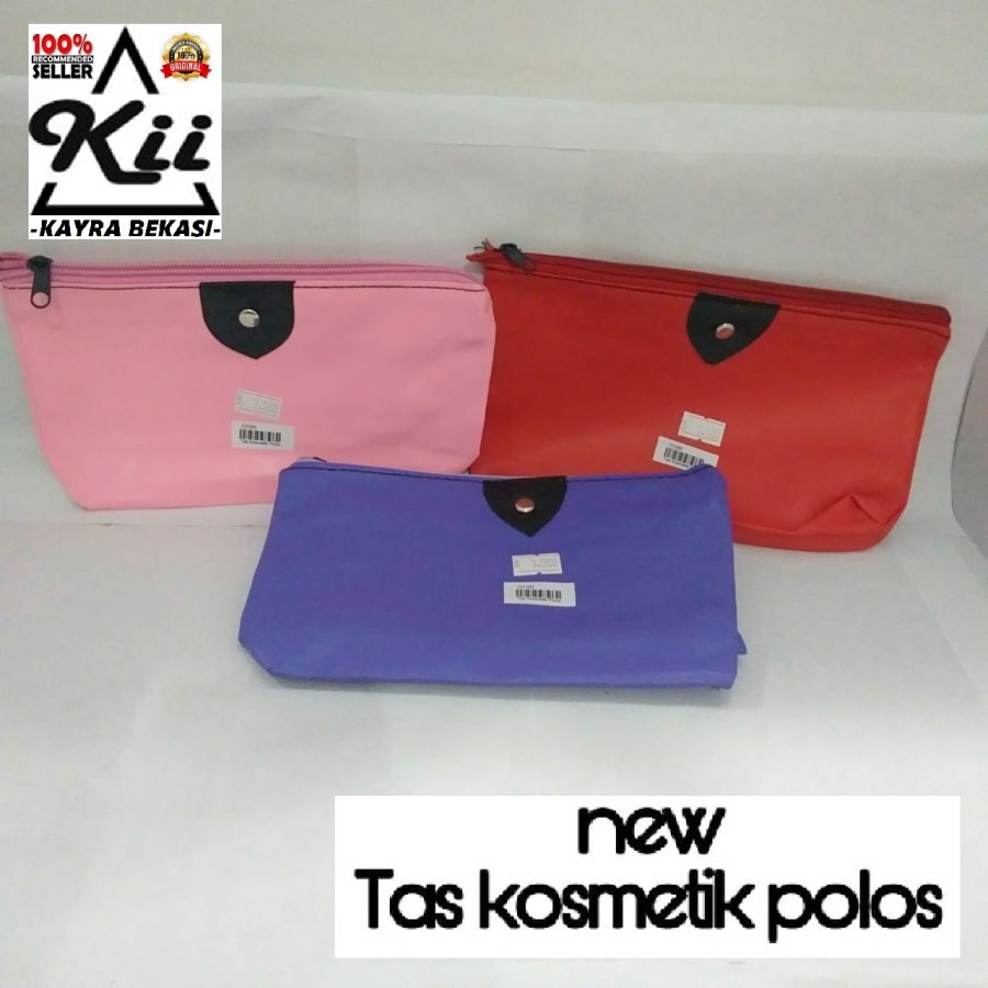 Tas Dompet Kosmetik Polos - Travel Bag Kosmetik Pouch - Mini Organizer