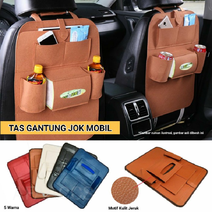 Travelmate 283 Car seat organizer Tas Mobil Multifungsi di pasang di belakang jok Serbaguna