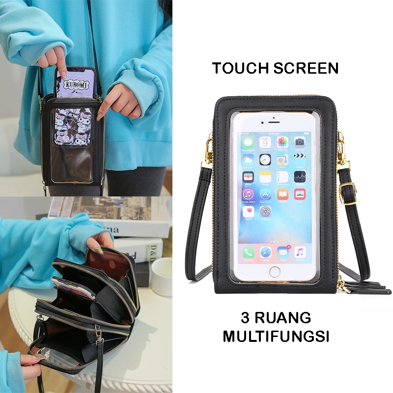 Tas Fashion Forever Young Tas Selempang Wanita Tas Hp Touch Screen Mini Korea
