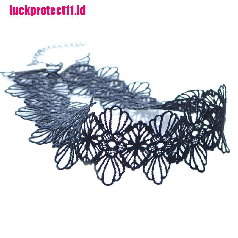 (LUCK) Kalung Choker Bahan Lace Gaya Retro / Boho / Vintage / Gothic Untuk Wanita