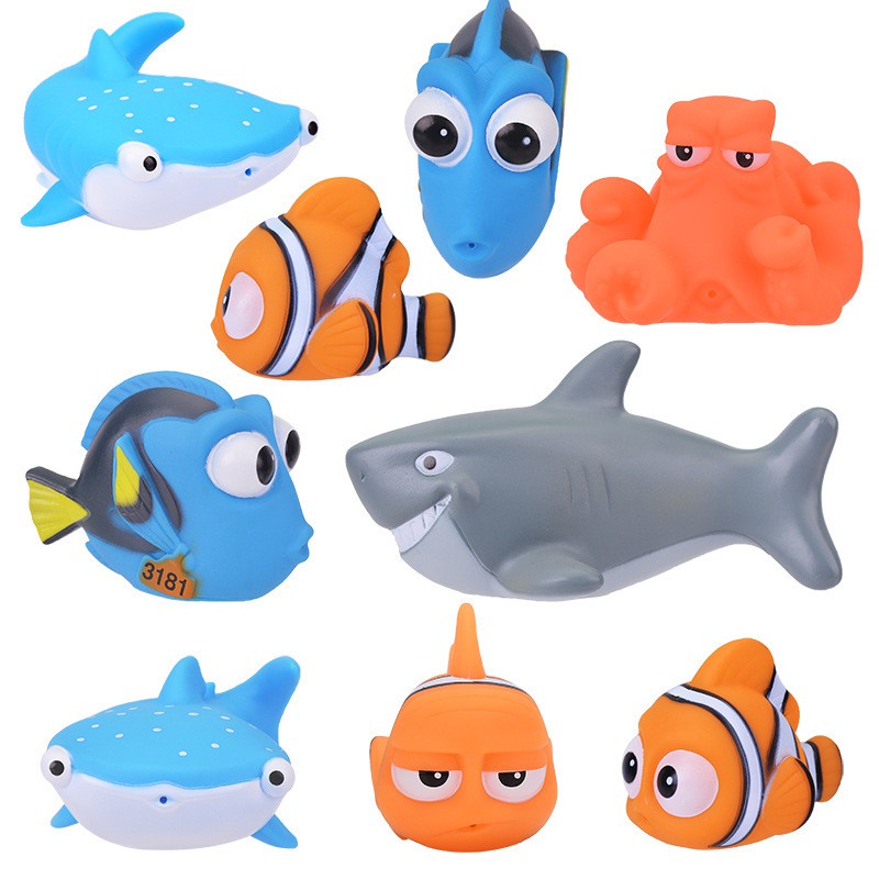 HZ Mainan Mandi Anak Ikan Karet Nemo Karet Semprot Air Mainan Karet Ikan Nemo Dori