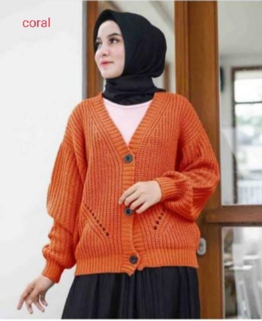 Cardigan Rajut Motif DHIYA | type 3 Get | Rajut TEBAL Premium | Pakaian Rajut Atasan Wanita