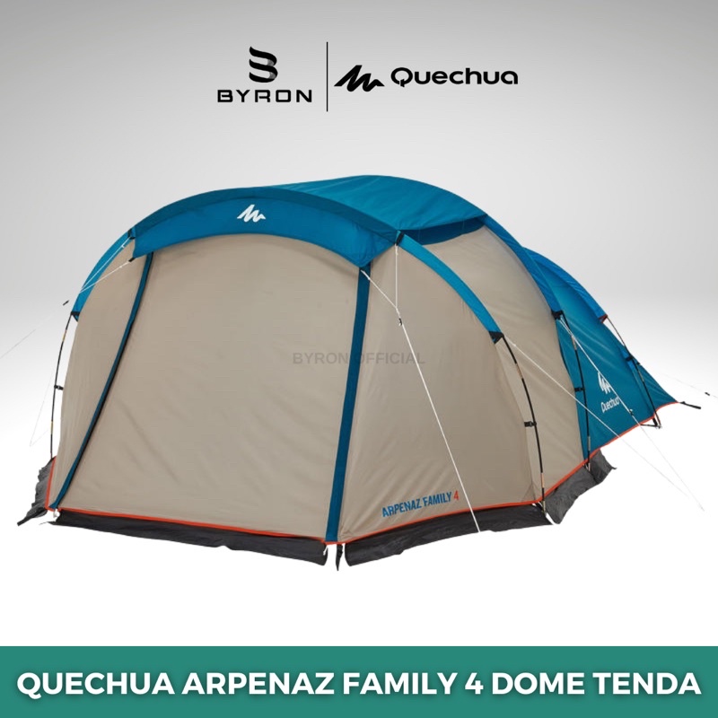 QUECHUA Arpenaz Family 4 Dome Tent Tenda Camping Keluarga Untuk 4 Orang Original - Fresh Blue