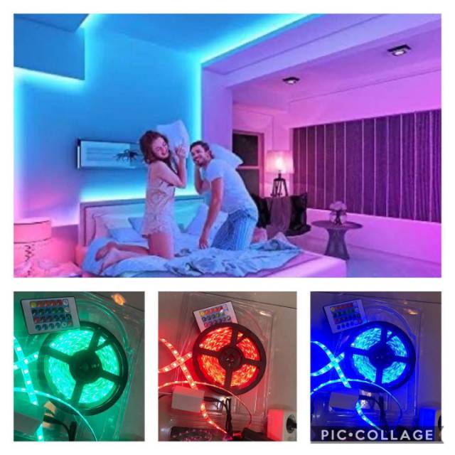 LED stripe warna warni lampu tiktok 5 meter + remote pengatur
