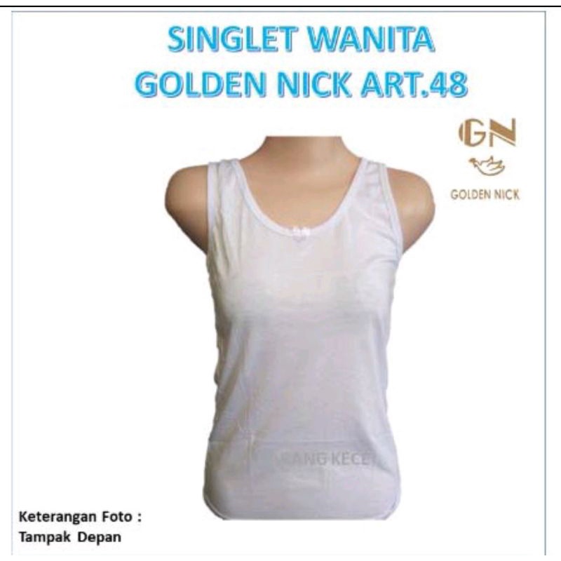 Singlet Golden Nik|Pakaian Dalam Wanita Dewasa|Singlet Wanita|Extra Long Tali Lebar