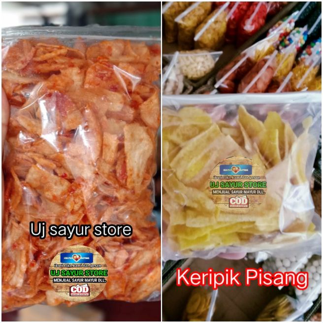 

Produk Combo Keripik Pedas Rujak isi 250gram dan snack Kemasan