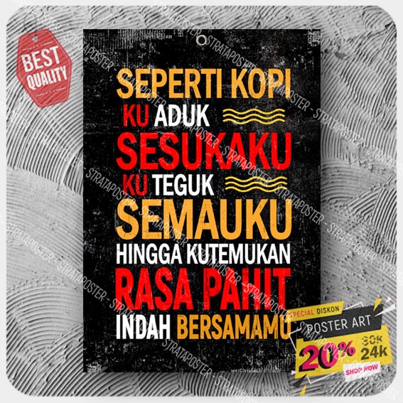pajangan dinding quotes - hiasan dinding motivasi - poster - wall decor - poster dinding - 203091KRN