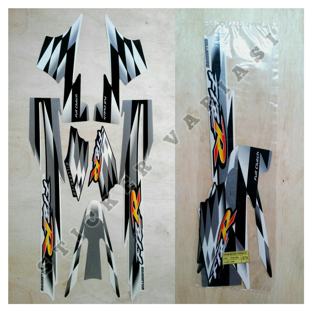 Striping Fiz R milenium warna hitam silver Fiz R