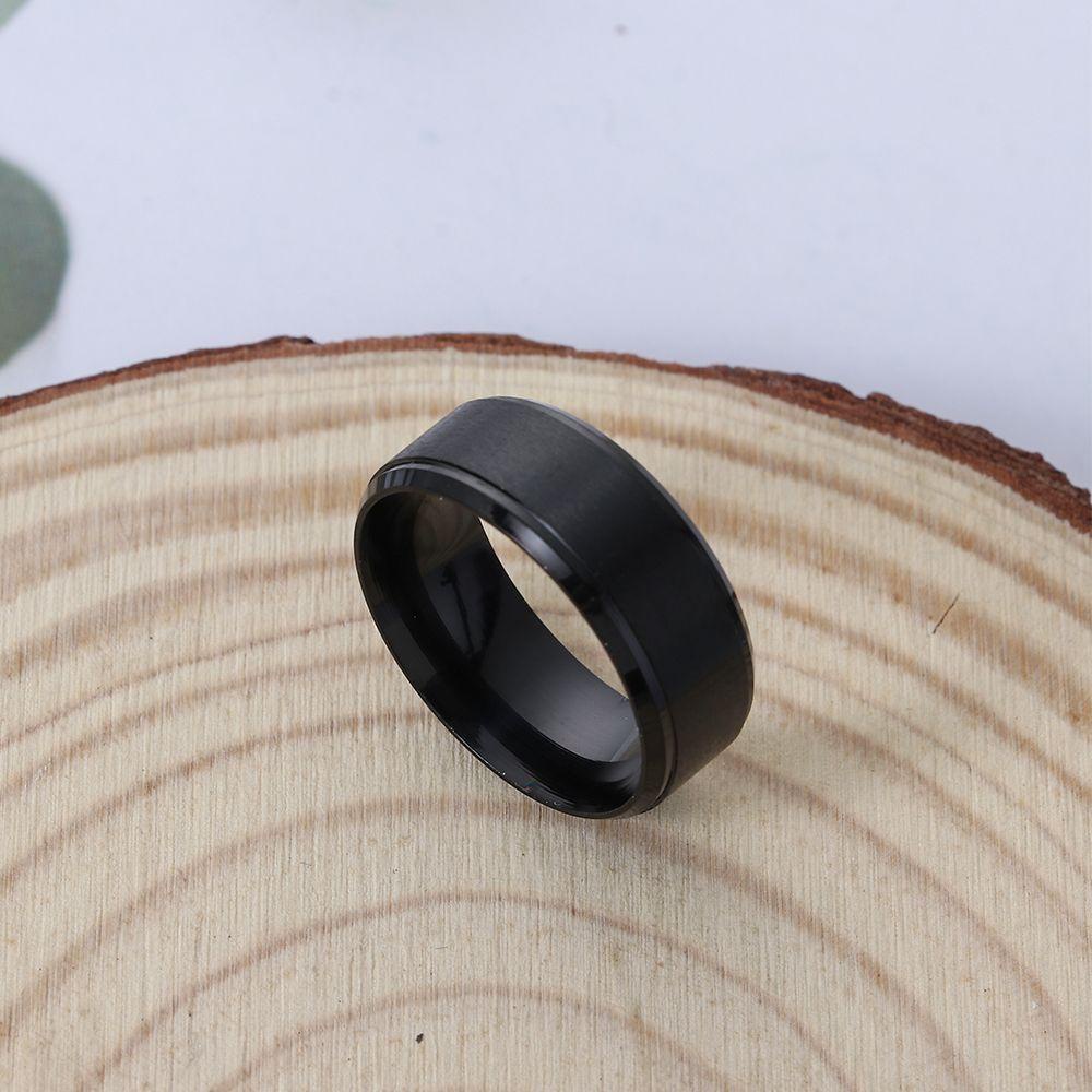 Preva Ring Cincin Rings Aman Pria Fashion Multi-Ukuran Hitam Dan Perak