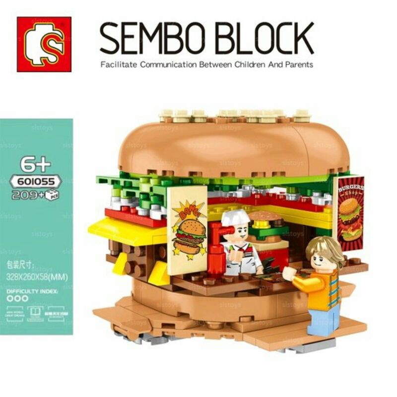 Brick Sembo Block Burgers Mini City