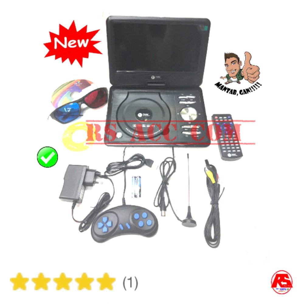 Murah  Dvd Layar Portable 10" In Tori Support Tv Ch 100% Original