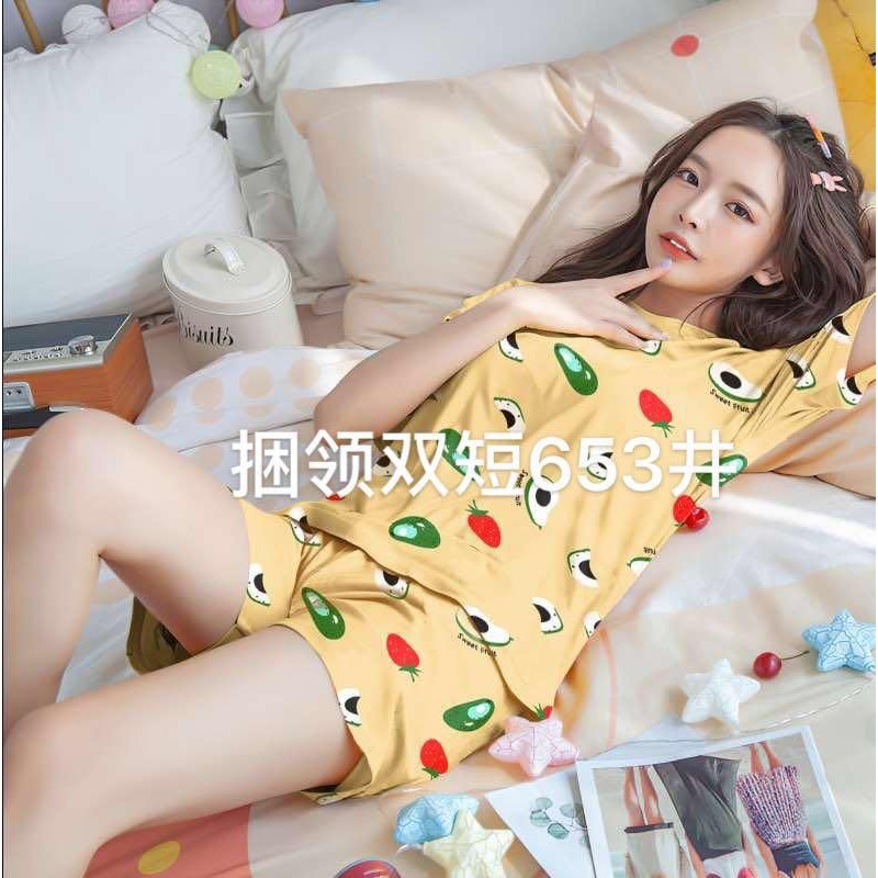 Baju tidur hotpants wanita bahan spandek import