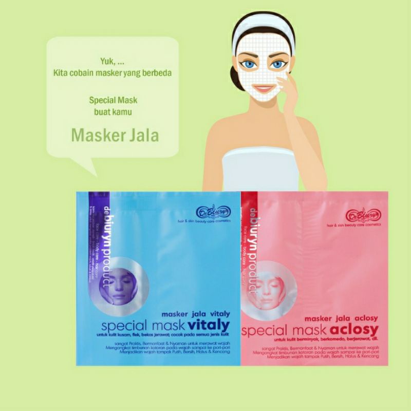 [1 SACHET] DEBIURYN Masker Jala Aclosy Anti Acne &amp; Vitaly Flek 20 Gram
