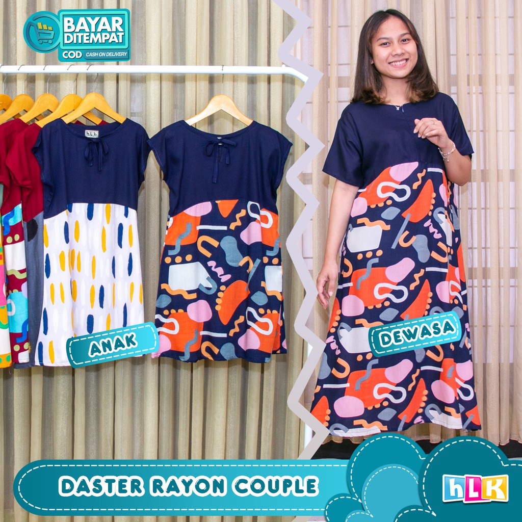 Daster Couple Pasangan Ibu BUSUI dan Anak Kekinian Rayon Premium Terbaru 2021 Baju Tidur