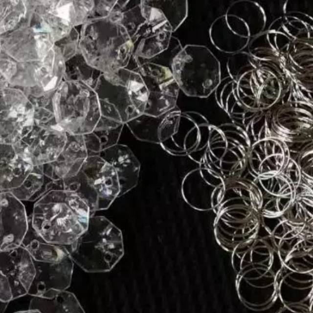 Kristal Akrilik+Ring Untuk meronce/ Tirai Kristal Akrilik Dekorasi Pernikahan/ Hiasan lampu gantung/