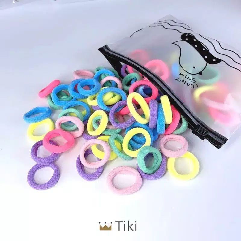 Ikat Rambut Korea Towel Ring Isi 50 Pcs || Karet Rambut