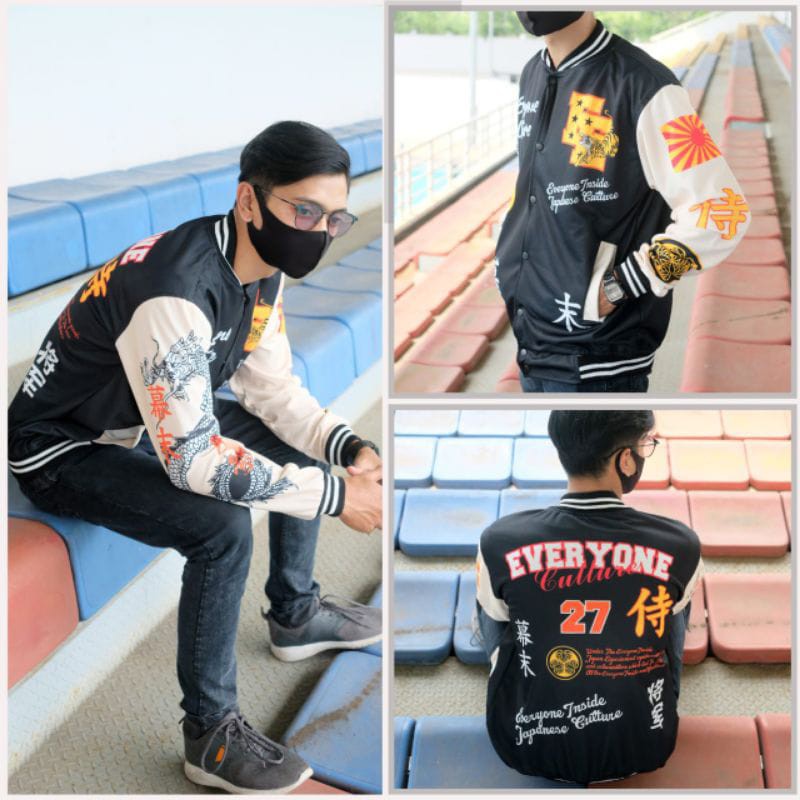JACKET VARSITY BASEBAAL MOTIP TERBARU PRIA WANITA SAIZE L XL  - JAKET EVERYONE BAYAR DI TEMPAT-EVERYONE 27