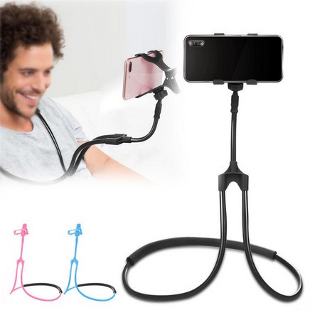 Lazypod Leher dan Pinggang Jepit / Holder Hp Lazy Hanging Neck Cell Stand