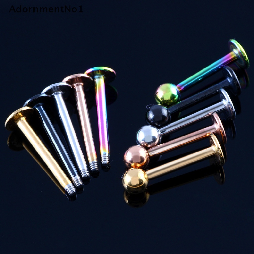 (AdornmentNo1) 10pcs / Set Anting Tindik Bibir / Hidung / Tubuh Bahan Surgical Steel Untuk Wanita