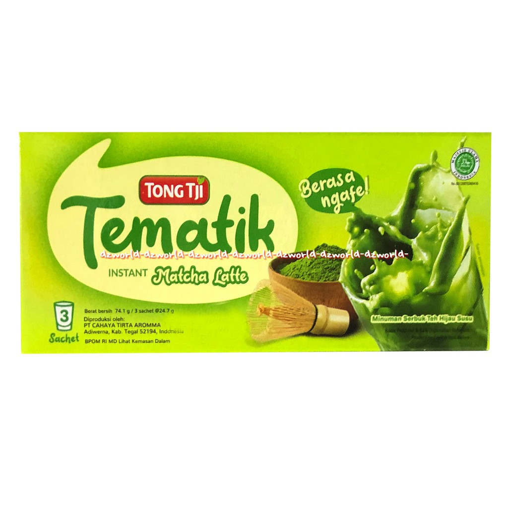 Tong Tji Tematik Instant Teh Tarik Matcha Latte 3sachets Teh Tongji Teh Hijau Kemasan Bubuk Sachet Instan Tong Ji Green Tea