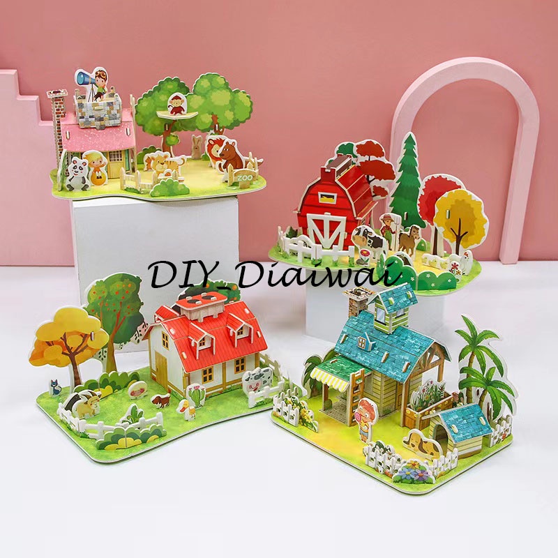 Puzzle 3D DIY bahan foam &amp; paper SMALL FARM mainan puzzle edukasi anak (kado,pajangan,dekorasi)