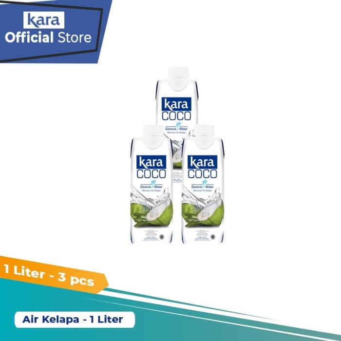 

COD KARA Coco Air Kelapa Asli (Pure Coconut Water) 1L - 3pcs