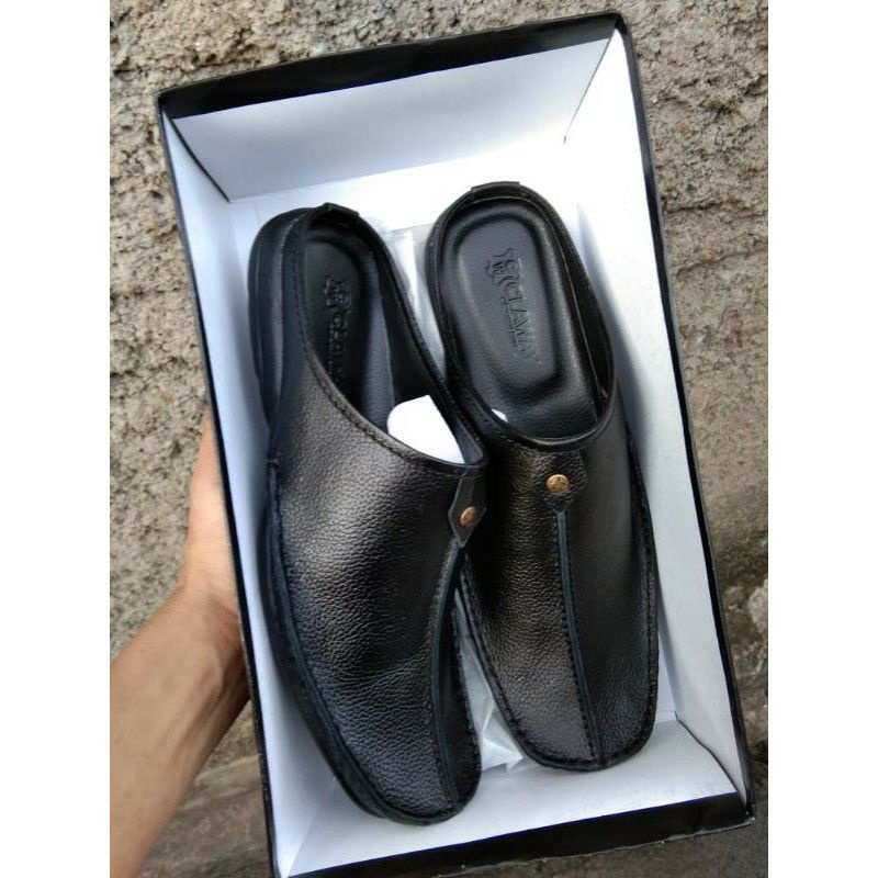 sandal sepatu pria selop bustong habib kulit asli berkualitas premium