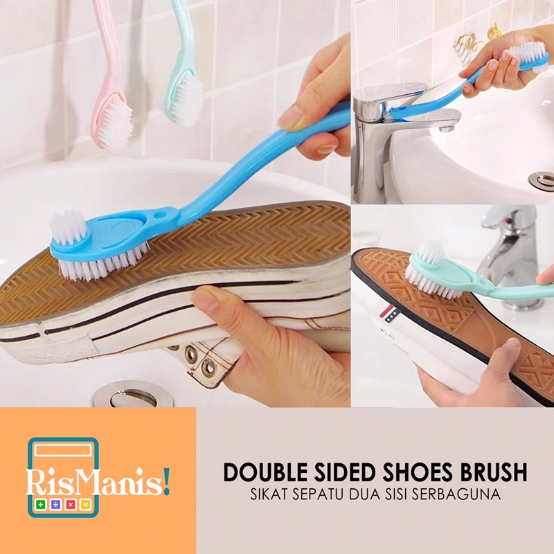 DOUBLE SIDED SHOES BRUSH Sikat Pembersih Sepatu 2 Sisi Serbaguna Inovatif Praktis Sikat WC Wastafel