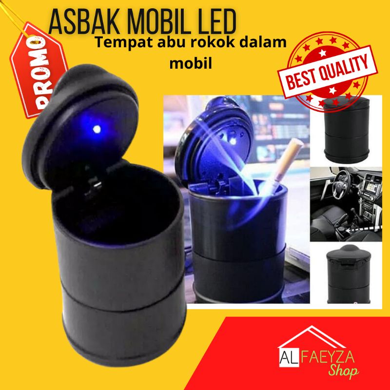 Asbak Mobil LED Portable Car Ashtray Cup Mini Trash Bin Tong Sampah/Tempat Coin