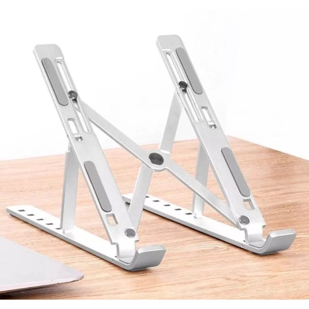 Portable Laptop Stand Adjustable Laptop Macbook Notebook Ipad / Holder Stand Dudukan Lipat Laptop Universal / Holder Stand Laptop Serbaguna Murah / Stand Holder Meja Laptop / Holder Lipat Folding Storage Bracket Laptop Stand