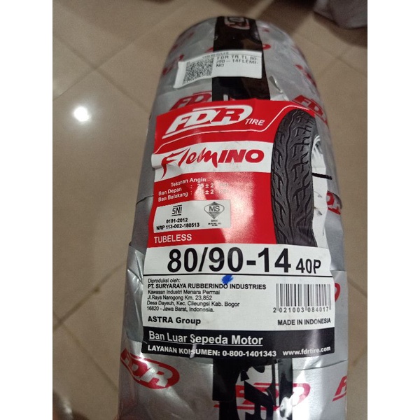 FLEMINO 80/90-14 FDR BAN TUBELESS