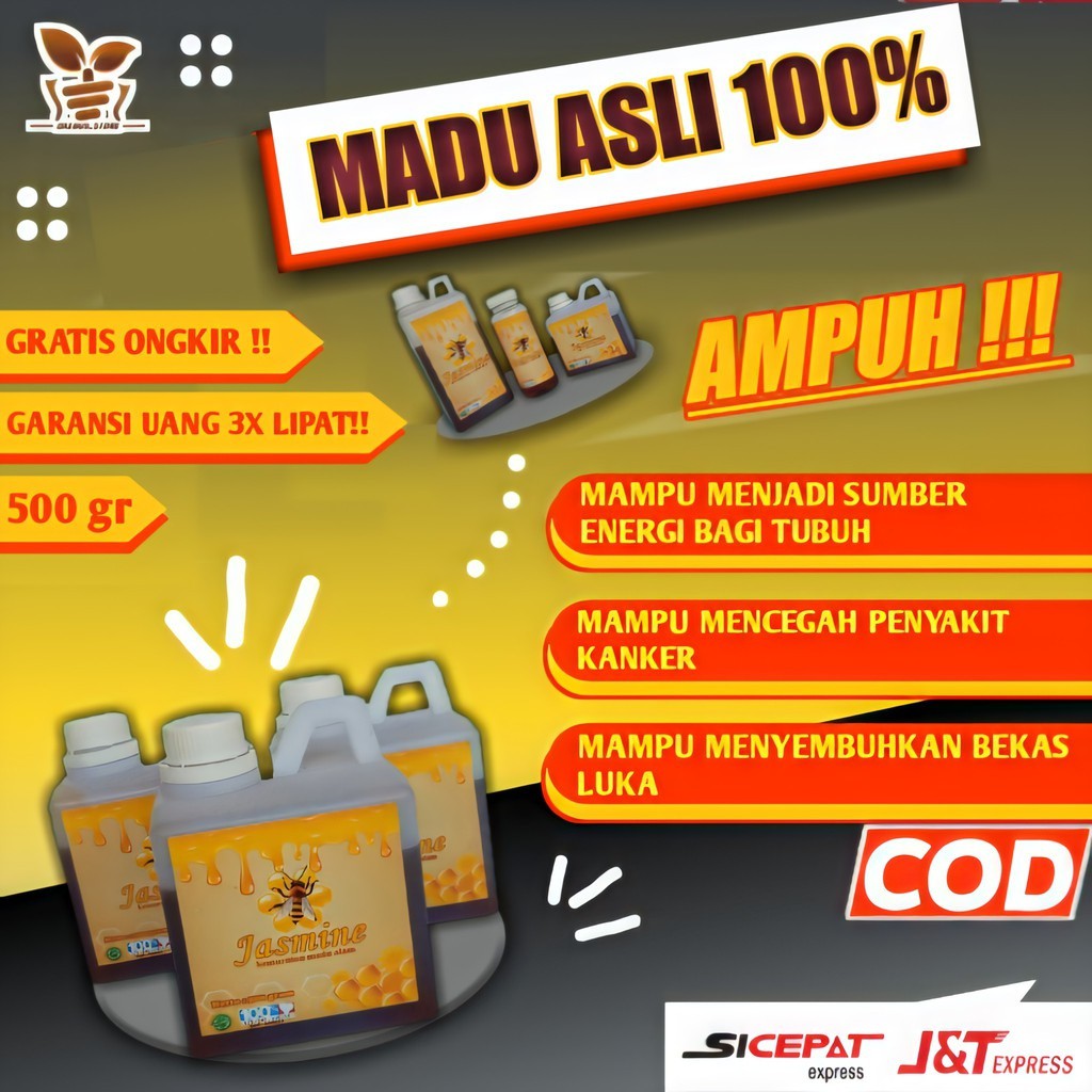 

Madu Murni Asli Manis Alami 500 Gr Madu Murni Jasmine Hutan Asli Multiflora Sumatera 100% Isi 500gr