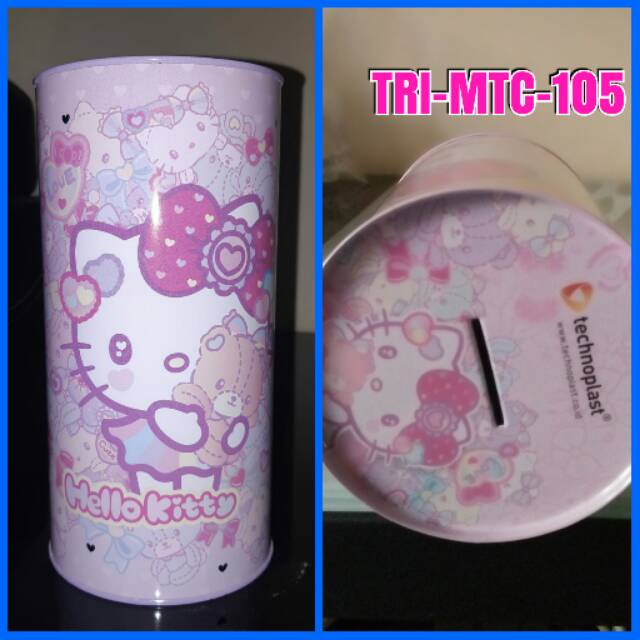 Celengan kaleng souvenir ultah TRI-MTC-105/coin bank/celengan kaleng technoplast Hello Kitty