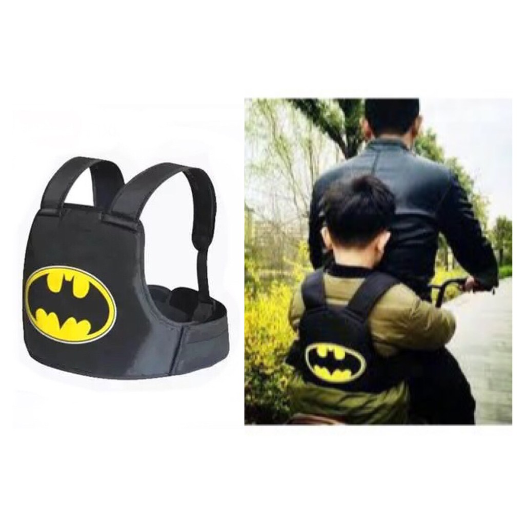 3in1 Sabuk boncengan anak untuk depan, belakang &amp; rompi  / sabuk kursi jok motor anak motif BATMAN