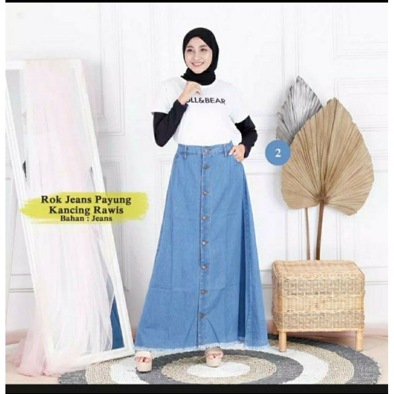 Rok Panjang levis kancing