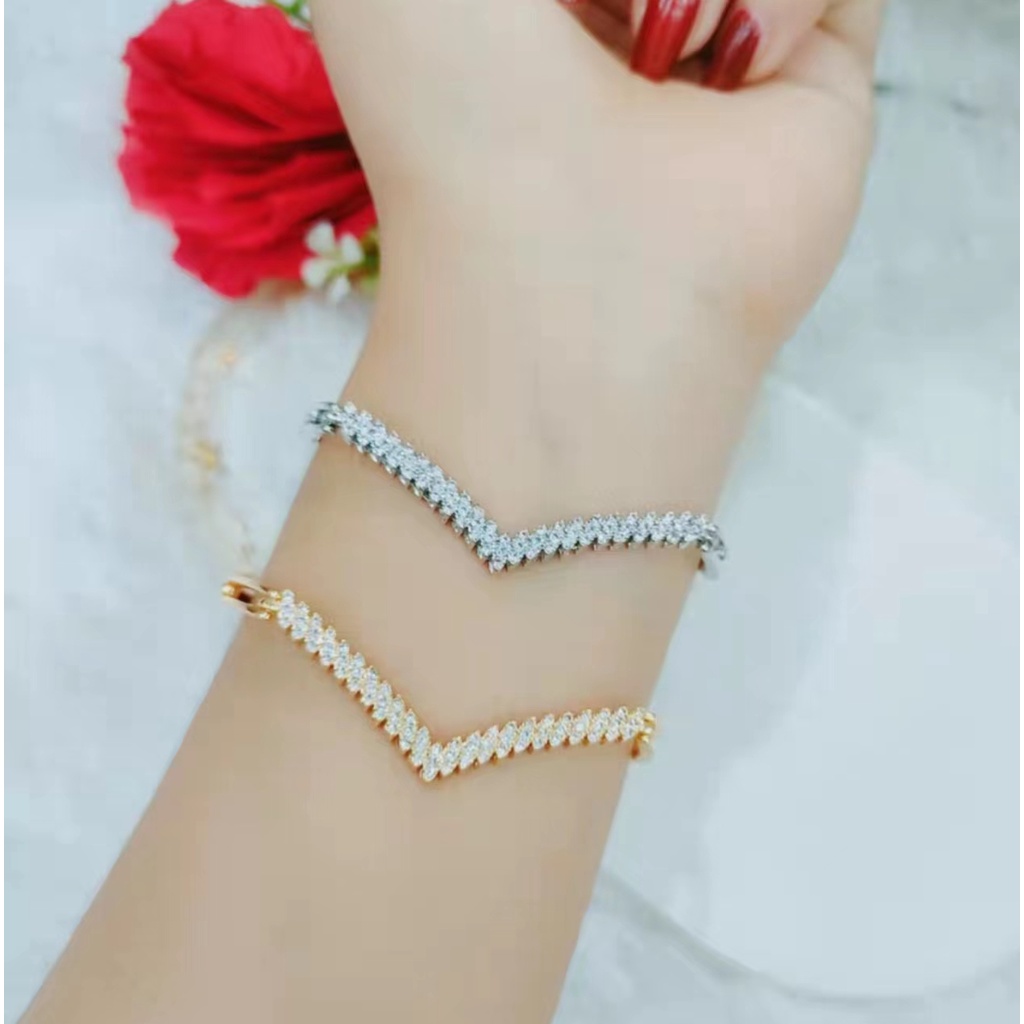 Set Perhiasan Xuping Gelang Dan Cincin Permata 1103
