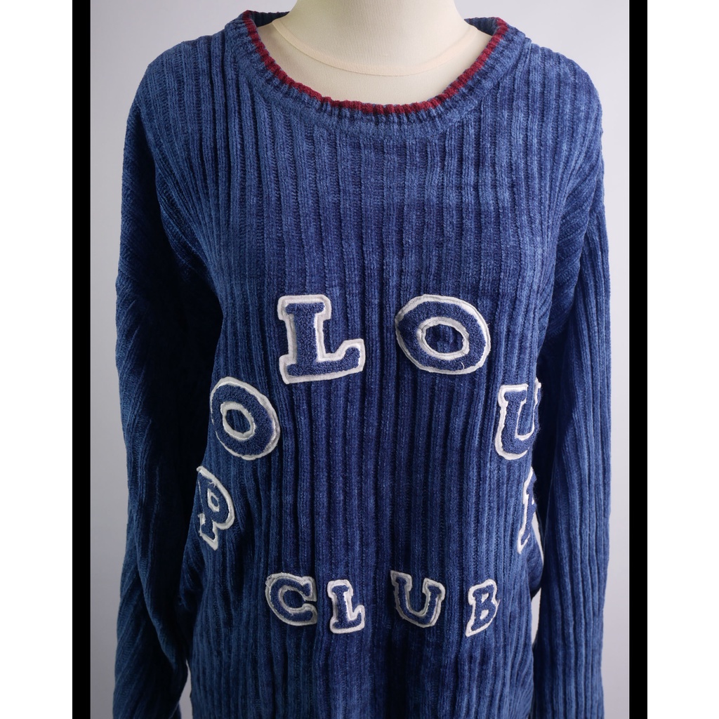 Sweater Rajut Velvet Polo Up Club Big Size (A2.28) Image 4
