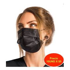 MASKER KESEHATAN MEDIS MASKER MULUT HIDUNG HITAM MAXHEALT 3ply Earloop I BOX ISI 50 PCS Mask VA148