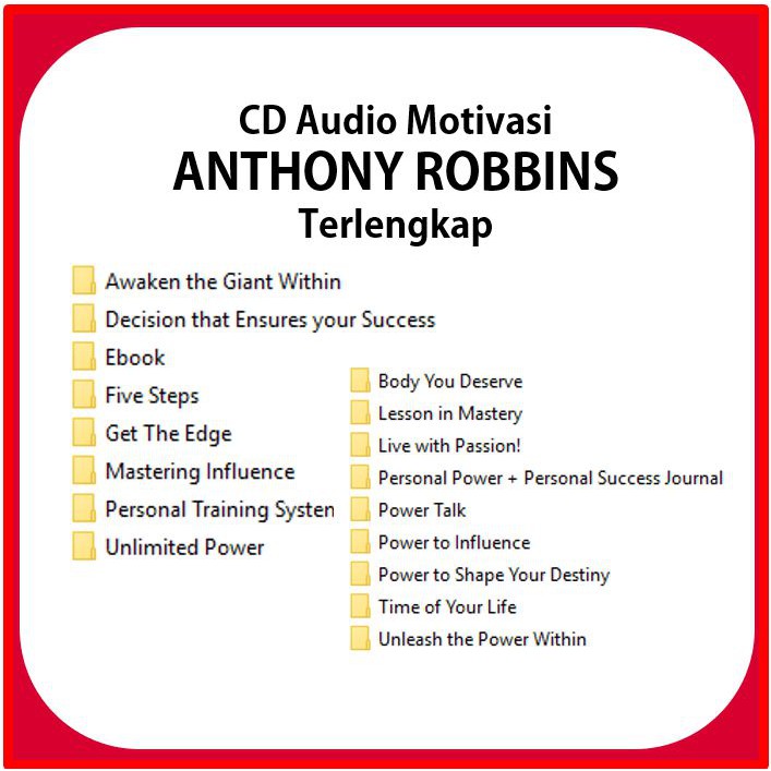 Cd Motivasi Anthony Robbins Bahasa Inggris Terlengkap Shopee Indonesia