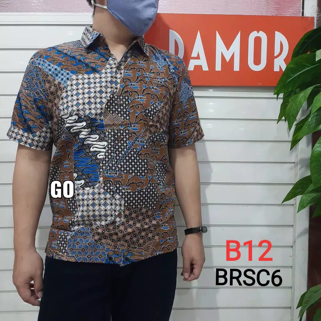 gof BRSC DAMOR (CRESSIDA) KEMEJA BATIK Cowok Pakaian Pria Baju Batik Dewasa Lengan Pendek