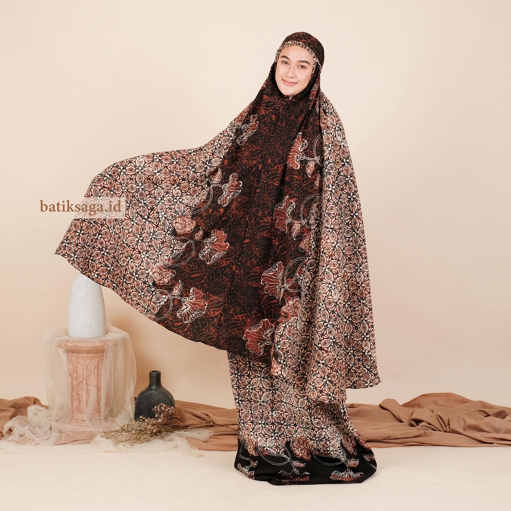 Mukena Batik Series "I" by Batik Saga | Mukena Batik Original Cap Bahan Paris Katun Ukuran Dewasa Ju