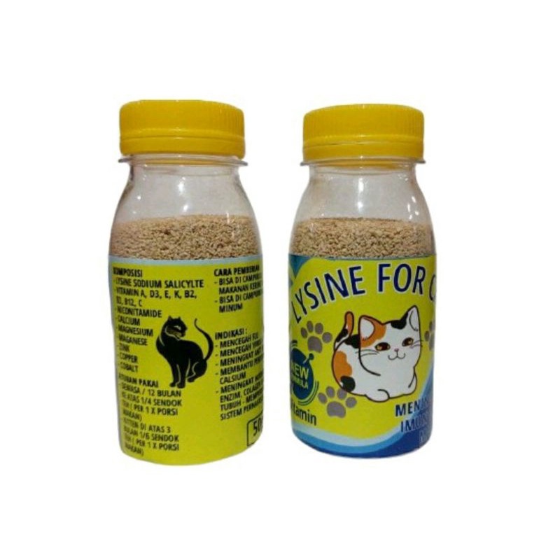 Vitamin Lysine For Cat Murah Penggemuk dan Bulu Kucing Penumbuh Bulu Kucing Pelebat Bulu Obat Bulu Kucing Rontok