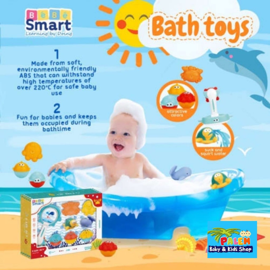 Bebe Smart baby and kids Bath Toy Water Toys 8Pcs BBS805/mainan anak dan bayi mandi