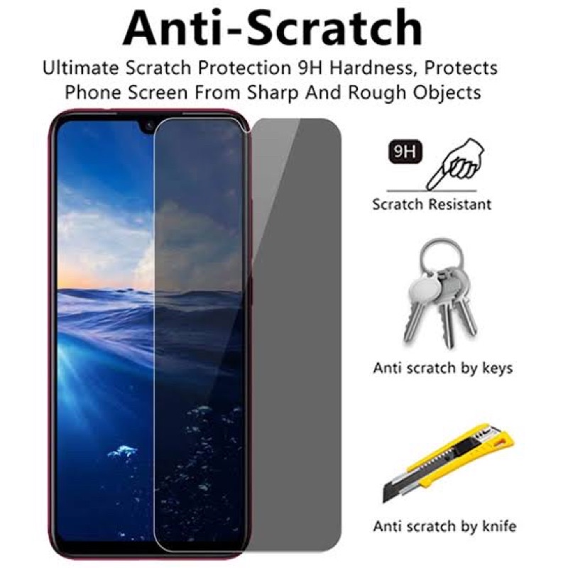 Tempered Glass Anti Spy Xiaomi Redmi 10C Full Screen Anti Gores Privacy Spy KACA