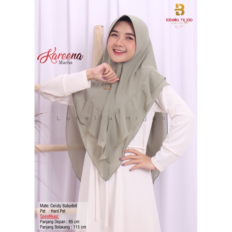 Khimar KAREENA by labella hijab / jilbab dewasa / bergo dewasa/ jilbab syar’i / hijab syar’i